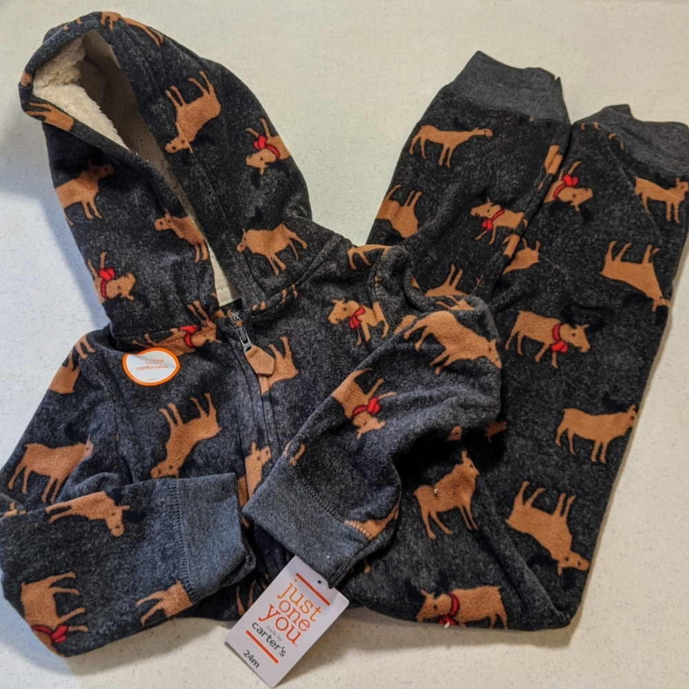 ♥️4 for $15♥️ Carter's Moose Fleece Onesie